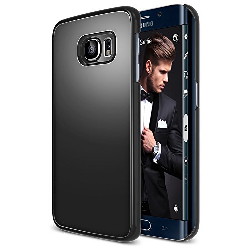 Galaxy S6 Edge Case, TETHYS [Artisan Cases] Samsung Galaxy S6 Edge Cases Protective Cover with Anti-Scratch Protection Metallic Design [Slim-Fit] for Galaxy S6 Edge (2015) - Black