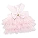 Wakeu Small Dog Girl Dress Pet Puppy Cat Lace Tutu Stripe Vest Skirt Clothes (XS, Pink)