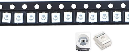 Miniatura 1 de 100 unids 3528 (1210) UV púrpura SMD LED diodo luces chips (ultravioleta 395nm 0.138 in x 0.110 in DC 3V 20mA) iluminación bombillas lámparas