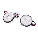 uxcell 2Pcs Red LED Light Round Bolt-on Motorcycle Reflector Tail Brake Turn Signal Lamp