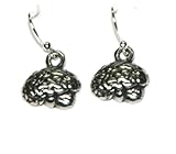 Safe Pewter Lateral View Brain Earrings