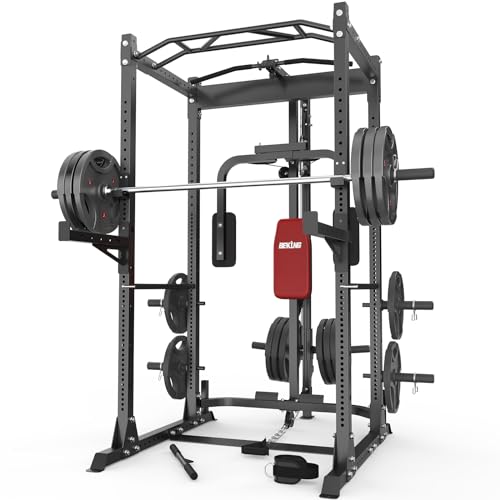 BEKING Power Cage, 2000LBS Power Rack with LAT Pulldown, 2.36