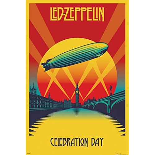 Led Zeppelin Celebration Day Album Cover Poster Metal Rock Band Vintage Wall Art Room Decor Aesthetic Room Home Dorm Hippie Decoration Classic Music Man Cave Cool Wall Decor Art Print Poster 24x36