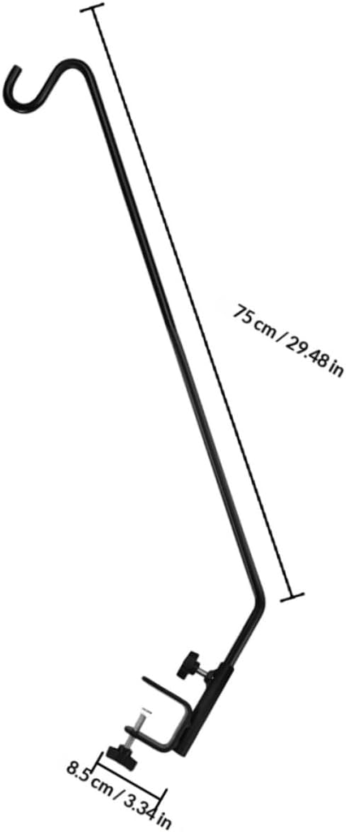 Milisten Heavy Duty Adjustable Shepherd Hook 30in Deck Rail Bird Feeder Hanger Outdoor Pole for Hanging Plants and Feeders on Deck Railing