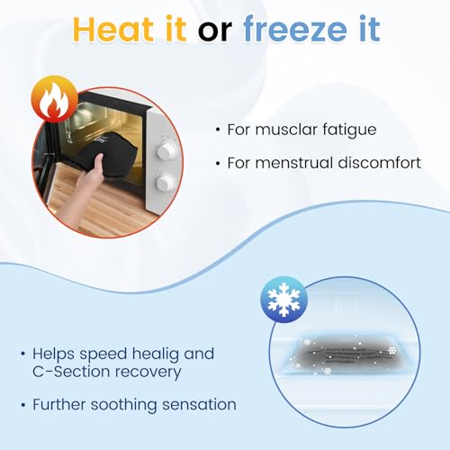 Relief Expert C-Section Hot & Cold Therapy Belly Binder – Reusable Solid Gel Ice Pack with Soft Lycra Cover, Adjustable Abdominal Wrap for Post-Op Recovery and Kicks Protection-Black
