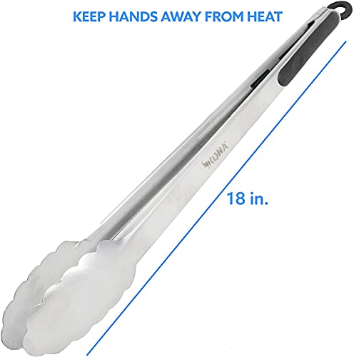 Kona Premium Stainless-Steel Locking Grill Tongs [Set Of 2] 18 Inch, Sturdy, Heavy Duty Tongs - Great For Cooking, Grilling, And Barbecue (Bbq) #TOP2