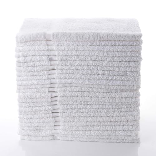 Image of Simpli-Magic Cotton Hand Towels 16 inchx27 inch (12 Pack) - Soft Towels for Bathroom, Kitchen, Salon & Gym (White)