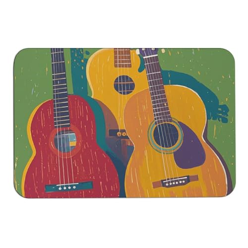 Tapis de bain guitare super absorbant et séchage rapide pour douche