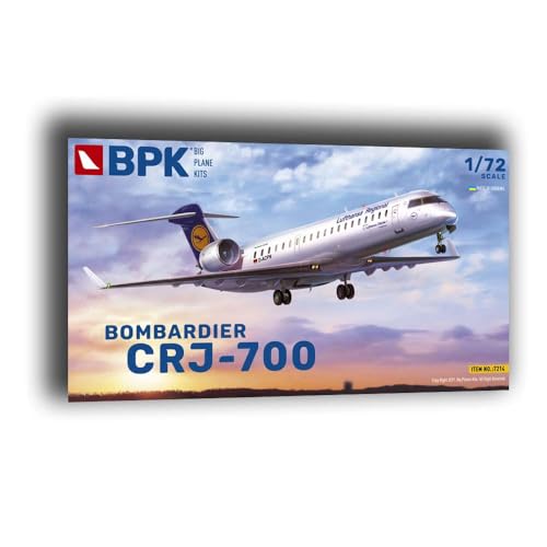 Big Plane Kits 7214-1/72 - Plastic Model Aircraft kit for Bombardier CRJ-700 Airline Lufthansa Regional, Grey