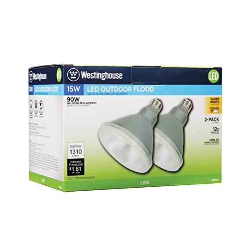 Westinghouse Lighting 15-Watt (Replaces 90-Watt) Par38 Bright White Led Flood Outdoor Wet Location Light Bulb With Medium Base, 2 Pack (0311400) #TOP22