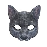 Aiffort 1Pcs Halloween Realistic Cat Masks Animal Cat Mask Masquerade Cosplay Accessories for Halloween Christmas Easter Novelty Costume Party Accessory (D-Style Cat Mask)