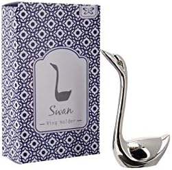 SWAN Jewellery Ring Holder, Metal Silver Finish Organiser Stand - Gift Boxed