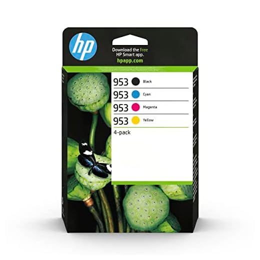 HP 953 (6ZC69AE) Original Druckerpatronen Multipack (1xBlau, 1xRot, 1xGelb, 1xSchwarz) für HP OfficeJet Pro 77xx, 82xx, 87xx