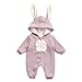Jumpsuit De Lapin BéBé Fille Enfants Mignon Mode Automne Hiver Combinaison Peluche Capuche VêTements Chauds éPais Jumpsuit Enfants pour 6 Mois-3 Ans (2-3 Ans, Violet)