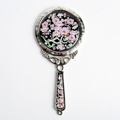 Mother of Pearl Round Cosmetic Hand Mirror Cover