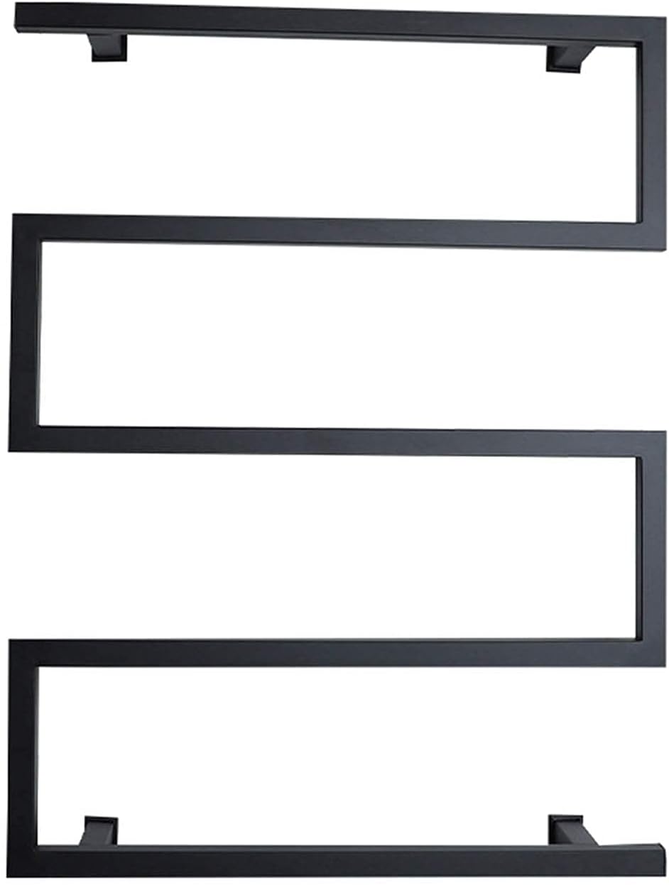 Electric Towel Warmer Wall-Mounted, 5 Square Bar 304 Stainless Steel Heated Towel Rack, 90W Electric Heated Towel Rack for Bathroom