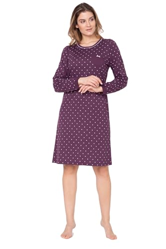 Chemise de nuit Marion e.Femme aubergine en coton modal taille 50