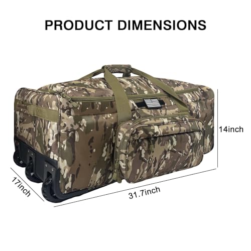 WOLT 120L Rolling Duffle Bag with Wheels, Large Deployment Military Bag, Wheeled Heavy Duty Luggage for Travel, Camping by WOLT - Used condition - Image 2