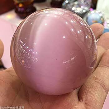 Amazon.co.jp: 希少な天然ピンククリスタルキャッツアイ水晶玉