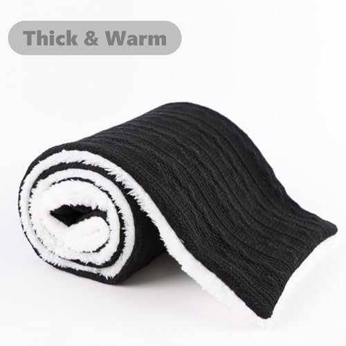 OMUKY Unisex Winter Knit Warm Scarves Thick Fleece Scarf Cold Weather Soft Neck Warmer for Women Men3