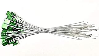 AVG Packaging Supplies Green Galvanized Steel Lock Seals - Self-Lock Pull Tight Adjustable Metal Cable for Truck Doors, Trailers, Cargo, Containers - 14â€ Long, 1/12â€ Thick, 2mm (10ct)