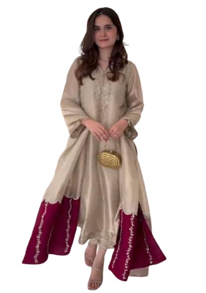 attractive sister Women's 55 Inch Three Piece Western Outfit, Printed Crepe Silk, Free Size 42, Wedding Dress with Tube Blouse, Inner and Draped Knotted Skirt Multicolour-picture-34