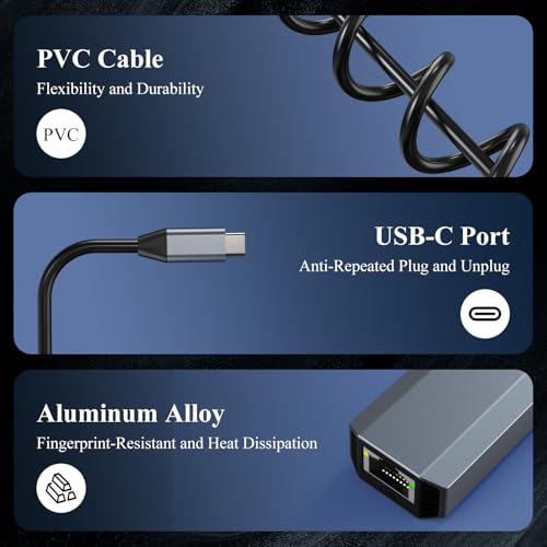 Minthouz 5Gbps USB C to Ethernet Adapter, RJ45 to USB C, Gigabit LAN Ethernet Network Adapter for Windows, Mac OS, iPad OS, Chrome, Linux and More by Minthouz - Used condition - Image 6
