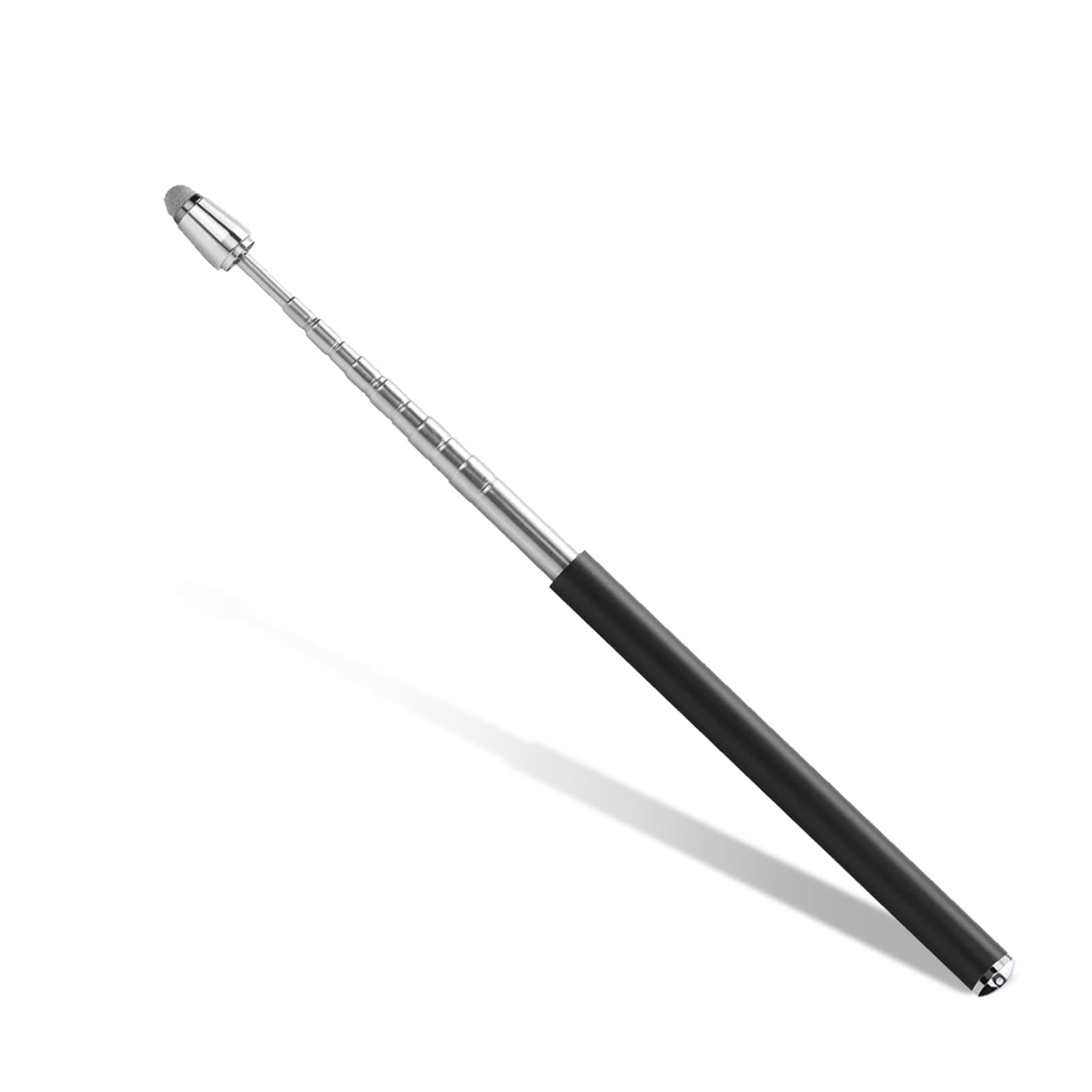 2-in-1 Pointer Stick and Touch Screen Pen, Telescopic Teaching Pointer Stylus Pen Extendable Handheld Pen for Presentations, Lectures, School Office Supplies (Black)