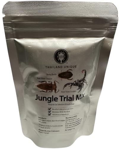 Thailand Unique Jungle Trial Mix - 14 Gram Bag with Asian Forest Scorpion, Diving Beetle, and Giant Waterbug, Dehydrated Edible Insects for Humans, Nutritious Bugs Superfood Wierd Unusual Snack Gift