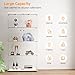 Zevemomo Tempered Glass Display Cabinet with Lights, 4-Tier Curio Cabinet with Glass Doors and Lock, Glass Display Case for Collectibles, for Living Room, Bedroom, Office, Double Door, White