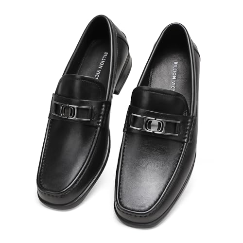 Men's Casual Dress Shoes, Premium Leather Formal Buckle Dress Loafers3