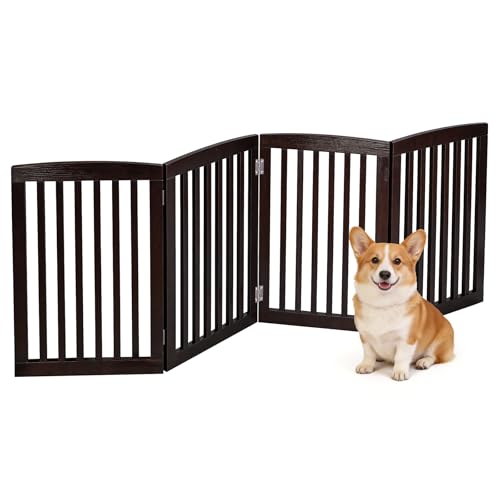 ZENY Freestanding Foldable Pet Gate for Dogs