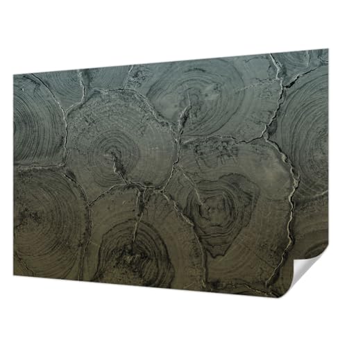 Papel pintado vintage autoadhesivo Tulup 152x104 cm con diseño de anillos de madera 2