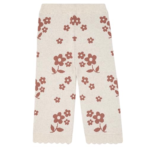 Modern Moments by Gerber Girls' Baby and Toddler Jacquard 2-piece Sweater Set, Nutmeg Flowers, 3T