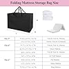 Folding Mattress Storage Bag - 40 inch Heavy Duty Carrying Bag for 4-6 inch Twin & Twin XL Tri-fold Mattress Sturdy Waterproof Cushion Storage Bag - 40L28W18H, Black, Cover Only