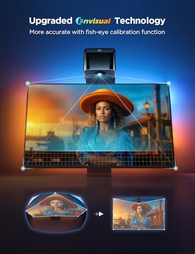 Govee TV Backlight 3 Lite with Camera Fisheye Correction, 2.4m for 40-50 Inch TVs, RGBICW TV LED Backlight, 4-in-1 Beads, WiFi, Work with Voice Assistant Alexa&App Controls - 2