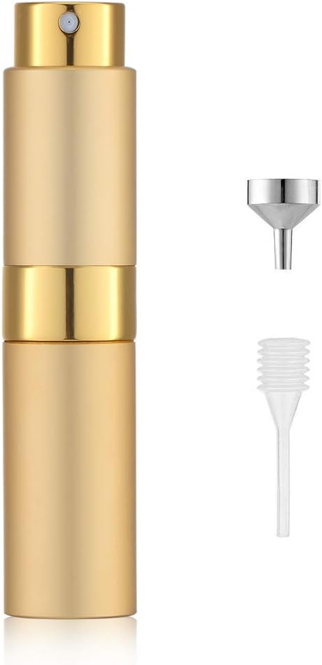 8ML Travel Perfume Atomizer Refillable for Men & Women | Atomizer Spray Bottle, Travel Size Pocket Perfume Dispenser - for Cologne, Aftershave, Fragrance (Matte Gold)