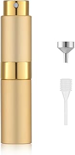 LISAPACK 8ML Atomizer Perfume Spray Bottle for Travel, Empty Refillable Cologne Dispenser, Portable Sprayer (Gold)