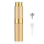 LISAPACK 8ML Atomizer Perfume Spray Bottle for Travel, Empty Refillable Cologne Dispenser, Portable Sprayer (Gold)