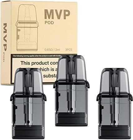 Innokin MVP Replacement Pod Cartridge, 0.65 ohm, 2ml Capacity, Built-in Coil, Silicone Stopped Side Filling, Best For Nic Salts, Innokin Vaping PODs, Pack of 3, No Nicotine