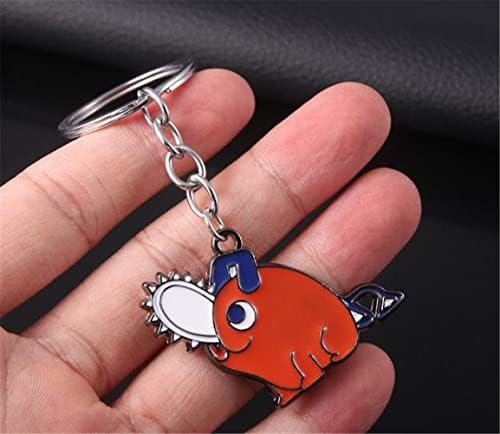 Anime Chainsaw Man Keychain Cartoon Chainsaw Devil Pochita Metal Key Chain for Women Men Car Keyring Jewelry Gift
