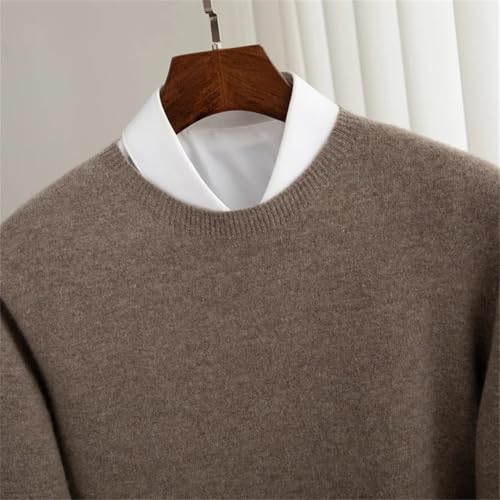 Men's Crewneck Wool Sweater Business Casual Basic Knit Jumper Top2