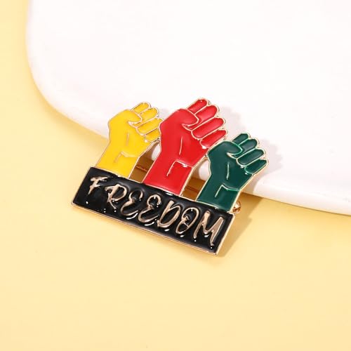 Image of African Brooches for Women Juneteenth Brooch Pins Enamel Black History Africa Map Brooches Black Queen Power Fist Lapel Pins Black History Month Juneteenth African Jewelry Accessories Outfits Party Favors Gifts