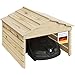STEELSØN Nembus Mähroboter Garage – Rasenmähroboter Garage aus Holz – Rasenmäher Roboter Haus mit abnhembaren Dach – Rasenmäher Garage Natur lackiert - Mähroboter Überdachung 54 x 79 x 75 cm