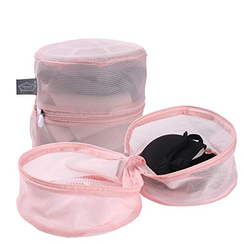 Kimmama Mesh Laundry Bag-Heavy Duty Fine Mesh Wash Bag For Washing Machine-Supper Zippered Net Laundry Bag For Travel,Lingerie,Sweater,Garment,Undergarment （Fine Mesh) (5 Pcs Pink) #TOP5