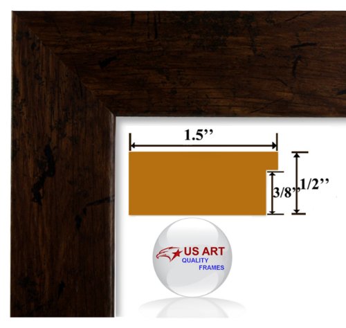 Us Art 12X36 Distressed Mohagany Dark Brown Faux Finish Picture Poster Photo Frame Wood Composite 1.5 In Moulding #TOP11