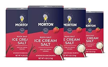 Morton Ice Cream Salt, Rock Salt for Ice Cream Maker, 4 Pounds, Pack of 4