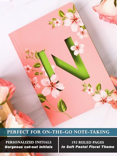 Image of DOODLE Monogram N Diary Gift Set with Tote Bag and Pouch | B6 Soft Bound Ruled Notebook | Stationery Gift Set for Women