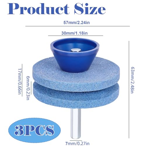 VireEyU Juego de 3 afiladores de cuchillas de cortacésped, afilador de jardín universal para taladro eléctrico y taladro manual,herramienta de afilado efectiva, kit de reparación para herramientas - imagen 2