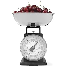 Salter SA00562BFEU12 Timeless Mechanical Kitchen Scale 5kg Capacity, 1 Litre Dishwasher Safe Bowl, Measures Grams/Oz., Baking Scale, Classic Design, Easy Read Large Digit Dial, 22cm Height, Black